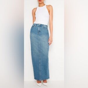 GOOD AMERICAN Denim Maxi Skirt Indigo 599 Size 12/31